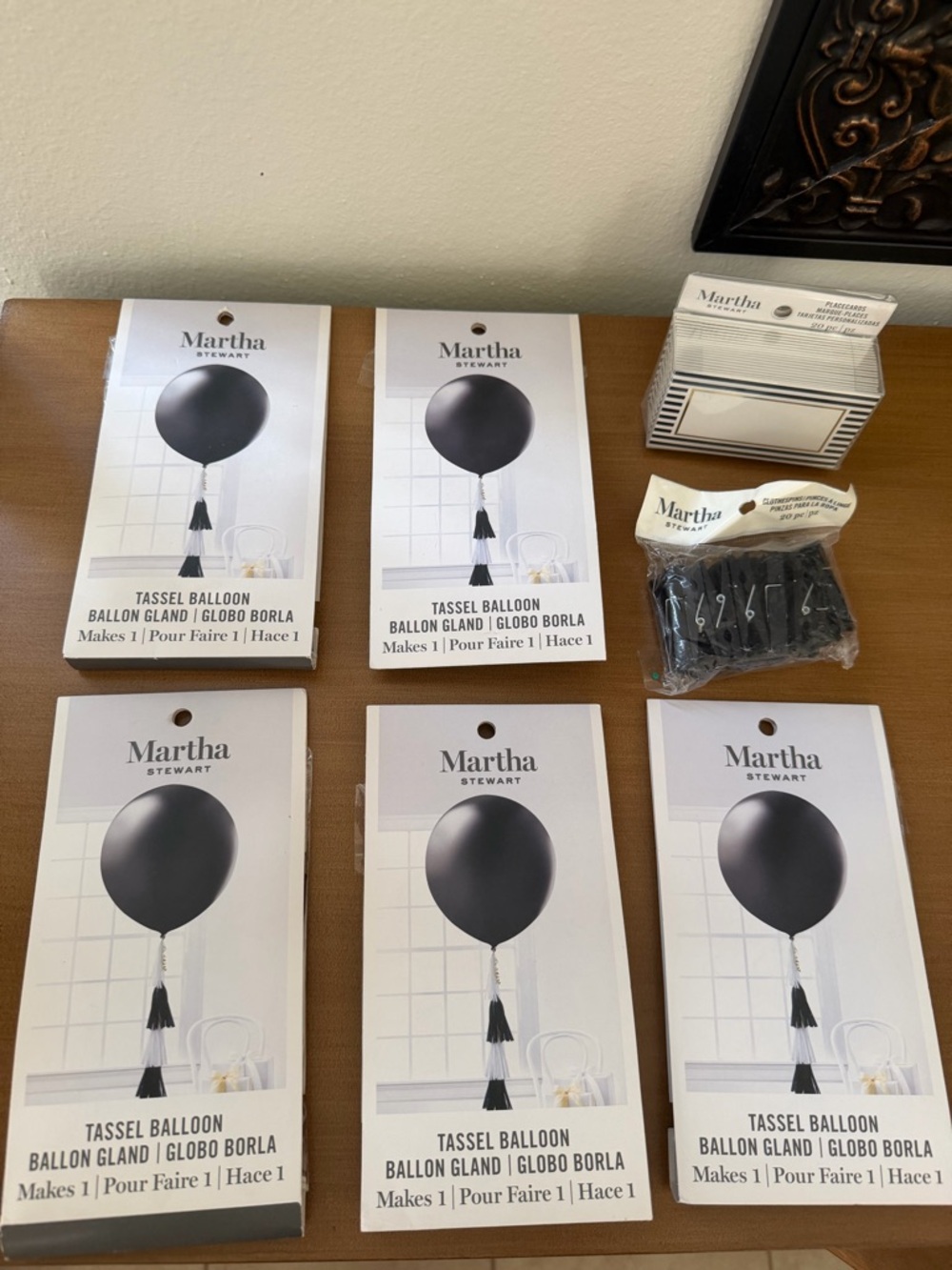Martha Stewart Black Tassel Balloon Kits — Set of 5 Packaged Kits